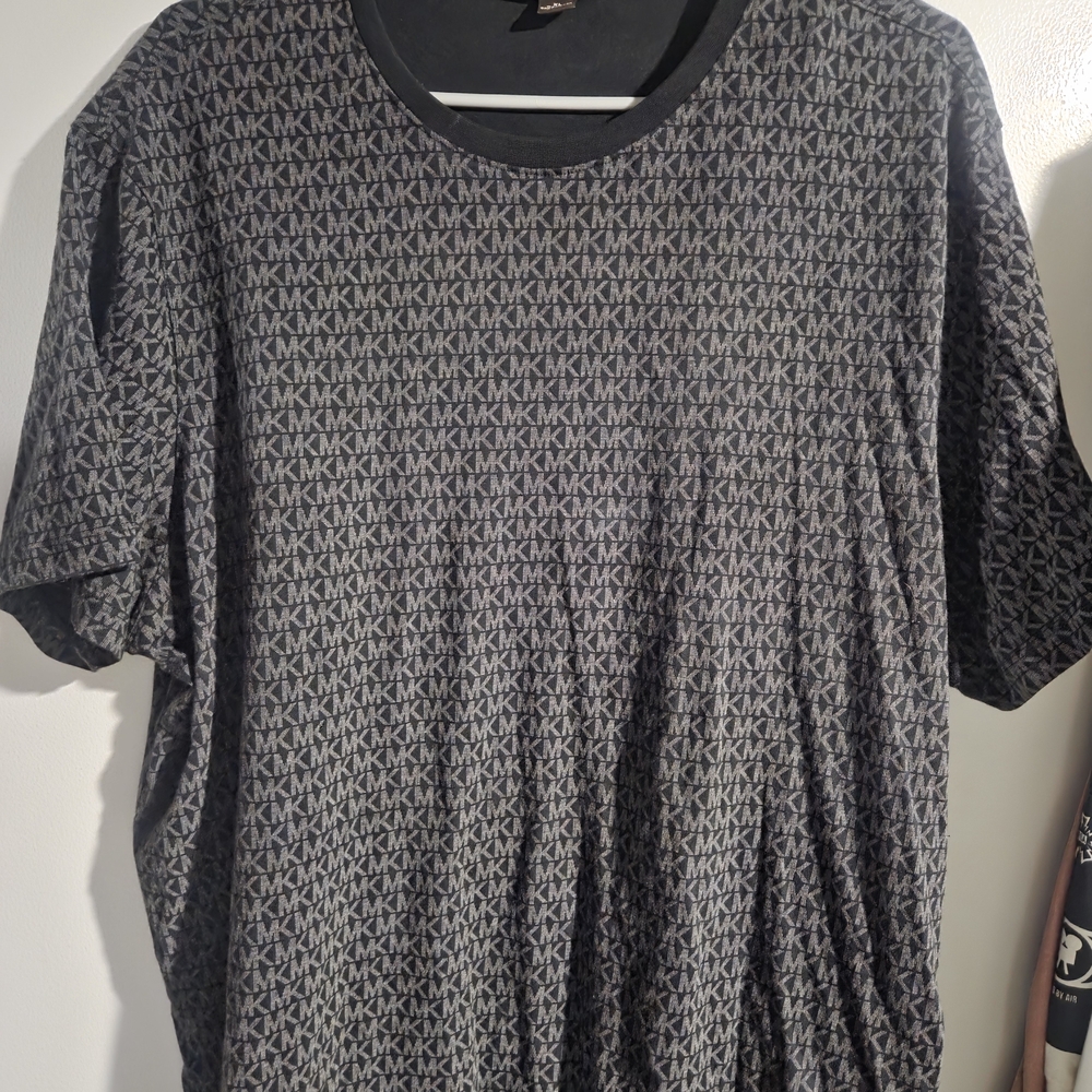 Michael Kors Black and Gray Short Sleeve Tee Mens XL